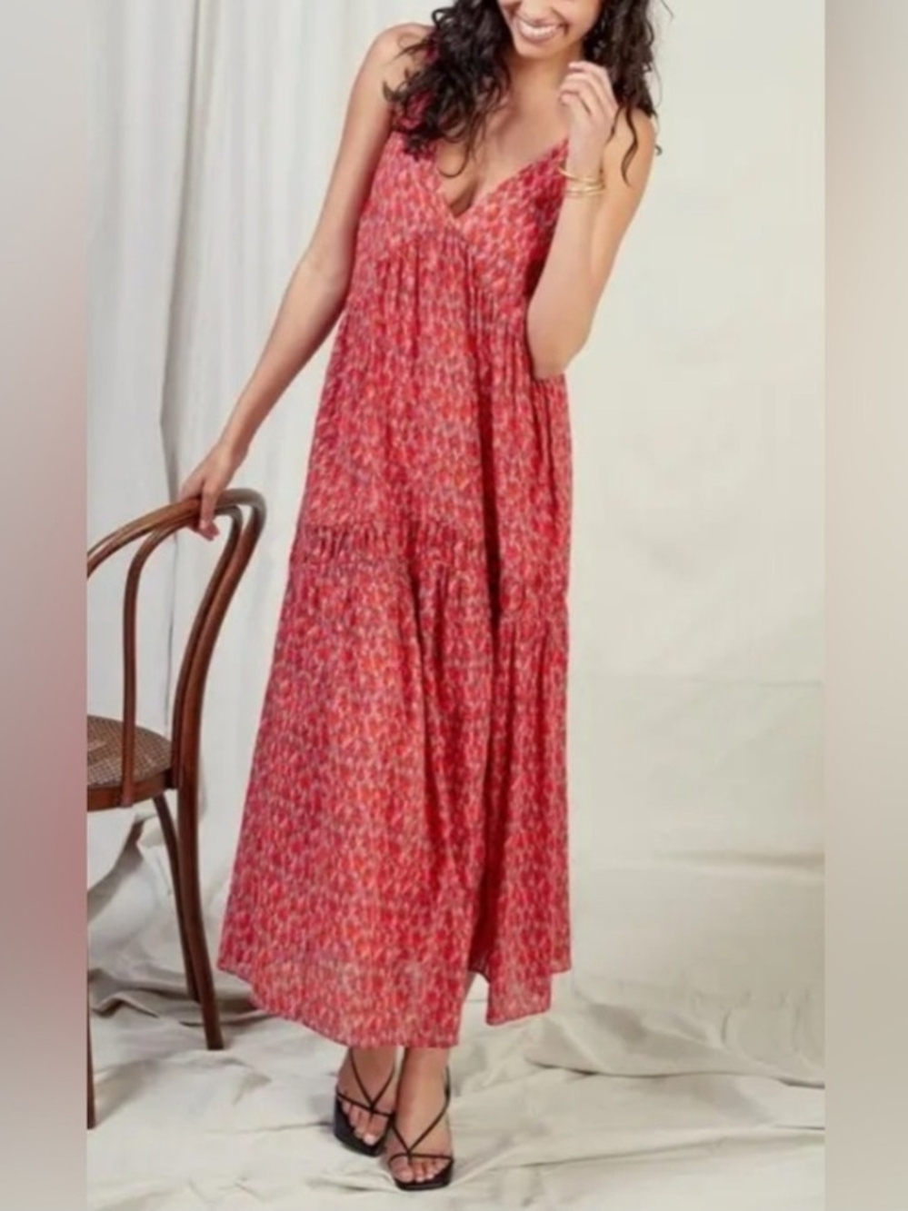Red Printed Maxi Dress